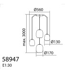 MDC Lampa wisząca JAP czarny mat 4xE27 szkło mleczne 589479101