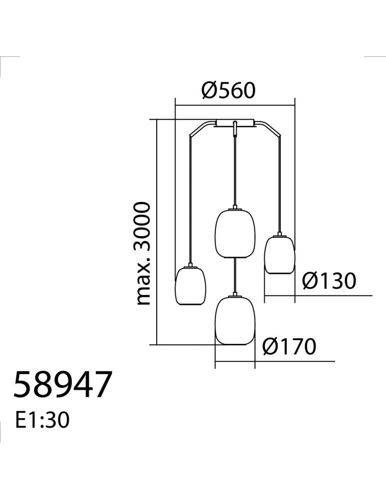 MDC Lampa wisząca JAP czarny mat 4xE27 szkło mleczne 589479101