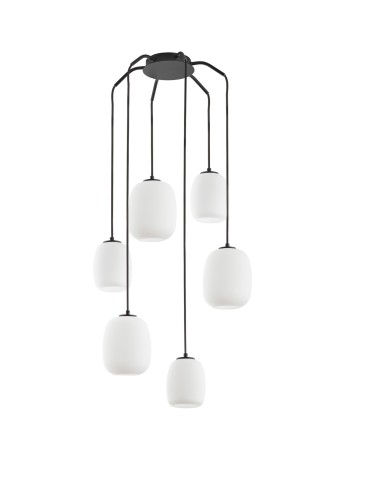 MDC Lampa wisząca JAP czarny mat 6xE27 szkło mleczne 589489101