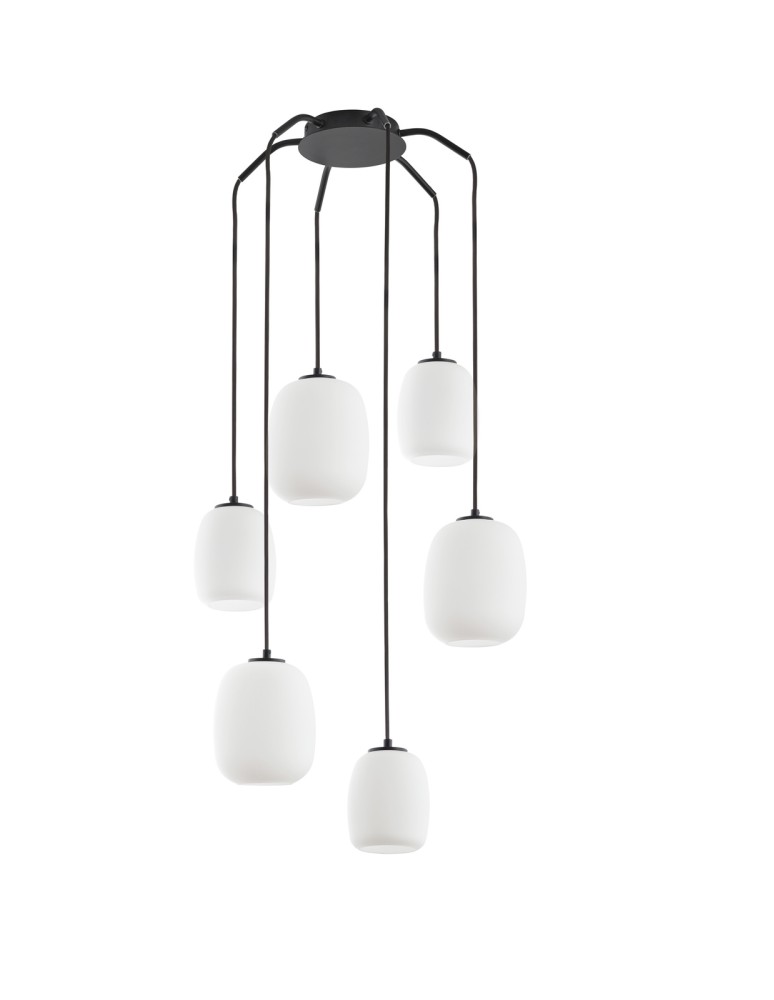 MDC Lampa wisząca JAP czarny mat 6xE27 szkło mleczne 589489101