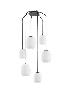 MDC Lampa wisząca JAP czarny mat 6xE27 szkło mleczne 589489101