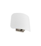 MDC Lampa ścienna ELEA chrom matowy 2xE27 biały klosz z tkaniny 576373525