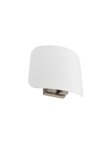 MDC Lampa ścienna ELEA chrom matowy 2xE27 biały klosz z tkaniny 576373525