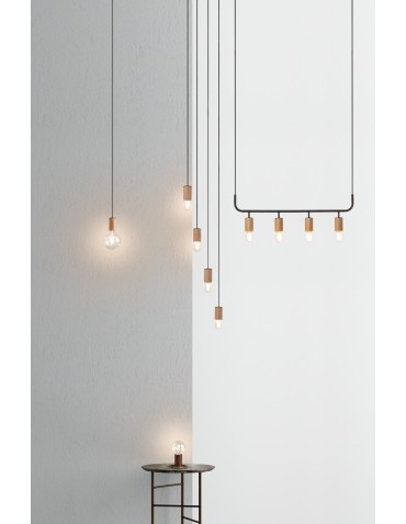 MDC Lampa wisząca KOPA czarny mat, drewniany naturalny 4xE27 madera natural 450079101 - product 2