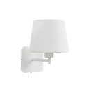 MDC Lampa ścienna MAILAND SINGLE biały mat 1xE27 abażur biały, z włącznikiem 575598125