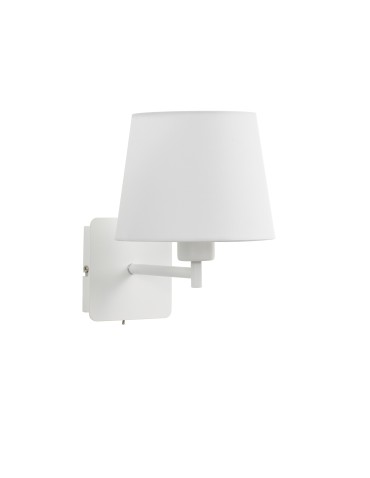 MDC Lampa ścienna MAILAND SINGLE biały mat 1xE27 abażur biały, z włącznikiem 575598125