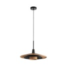 MDC Lampa wisząca LEVEL czarny matowy, naturalny Ø40 1xE27 589309701