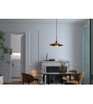 MDC Lampa wisząca LEVEL czarny matowy, naturalny Ø40 1xE27 589309701