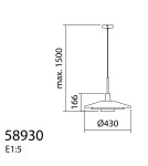 MDC Lampa wisząca LEVEL czarny matowy, naturalny Ø40 1xE27 589309701