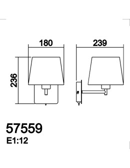 MDC Lampa ścienna MAILAND SINGLE czarny mat 1xE27 abażur biały, z włącznikiem 575599125 - product 2