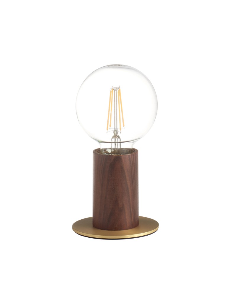 MDC Lampa stołowa KOPA mosiądz mat, orzech 1xE27 450056101