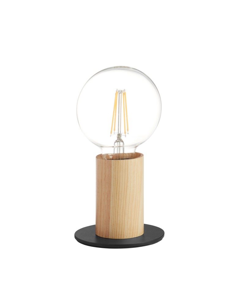 MDC Lampa stołowa KOPA czarny mat, drewniany naturalny 1xE27 450059101