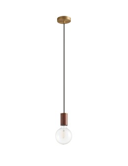 MDC Lampa wisząca KOPA mosiądz mat, orzech 1xE27 450066101