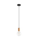 MDC Lampa wisząca KOPA czarny mat, drewniany naturalny 1x E27 450069101