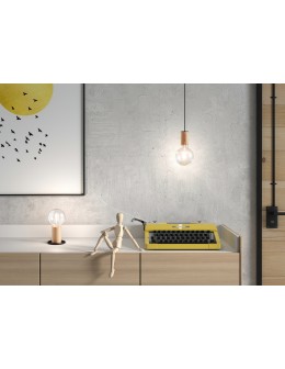 MDC Lampa wisząca KOPA czarny mat, drewniany naturalny 1x E27 450069101 - product 2