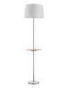 View MDC Lampa podłogowa ROMESA chrom matowy, naturalny 1xE27 porty USB A & C abażur biały 578743504