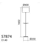 MDC Lampa podłogowa ROMESA mosiądz mat, orzech 1xE27 porty USB A & C abażur kremowy 578746104