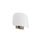 MDC Lampa ścienna ELEA SINGLE chrom matowy 1xE27 biały klosz z tkaniny, włącznik 576353525