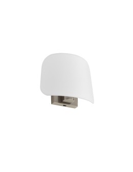 MDC Lampa ścienna ELEA SINGLE chrom matowy 1xE27 biały klosz z tkaniny, włącznik 576353525