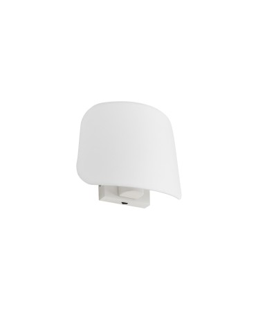 MDC Lampa ścienna ELEA SINGLE biały mat 1xE27 biały klosz z tkaniny, włącznik 576358125