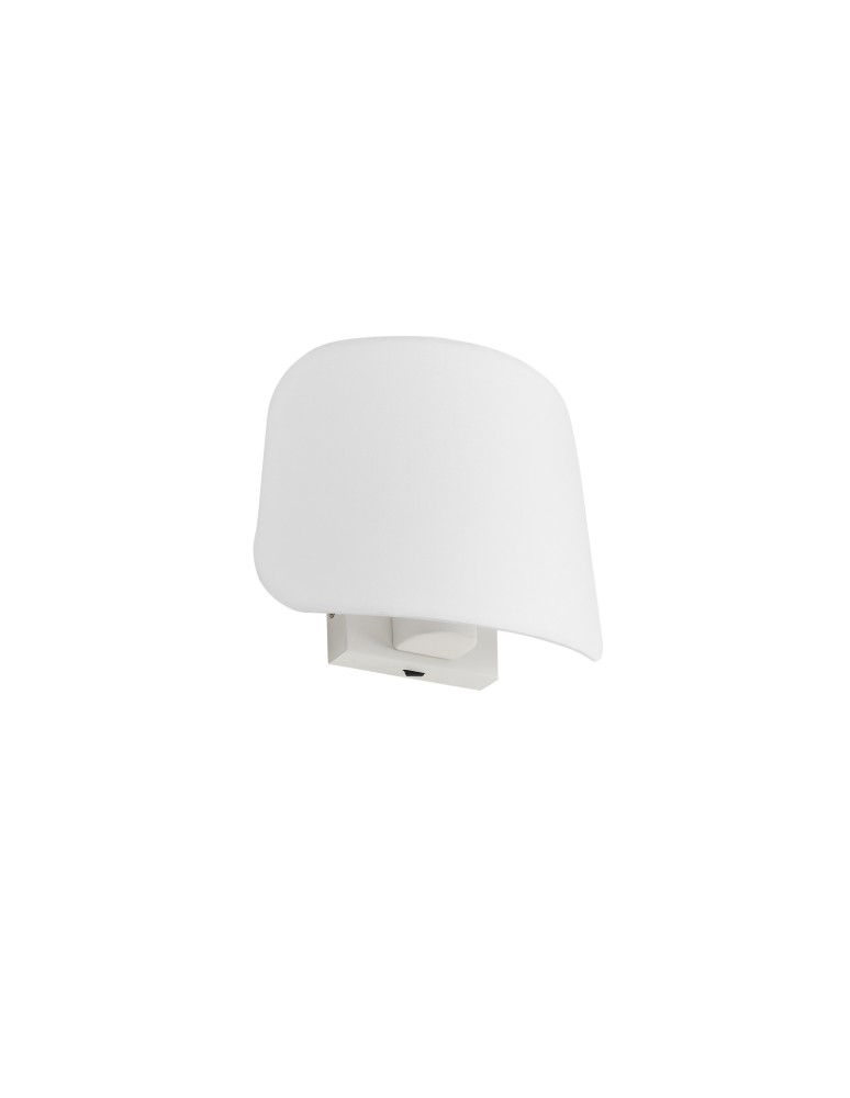 MDC Lampa ścienna ELEA SINGLE biały mat 1xE27 biały klosz z tkaniny, włącznik 576358125
