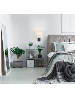 MDC Lampa ścienna FINESS S czarny mat 1xE27 regulowana, abażur biały w komplecie, z włącznikiem 575809121 - product 2
