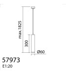 MDC Lampa wisząca GALILEO PND czarny mat 1xGU10 ø60x300mm 579739201
