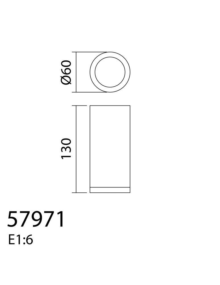 MDC Oprawa natynkowa GALILEO L czarny mat 1xGU10 ø60x130mm 579719201