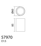 MDC Oprawa natynkowa GALILEO S czarny mat 1xGU10 ø60x85mm 579709201