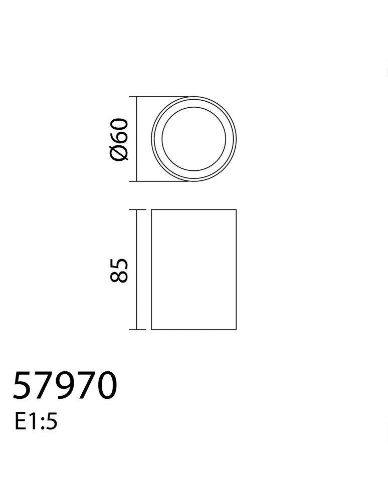MDC Oprawa natynkowa GALILEO S czarny mat 1xGU10 ø60x85mm 579709201