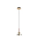 MDC Lampa wisząca JULIETTE W mosiądz mat, orzech 3xE27 (abażur zamawiany osobno) 450236101