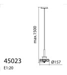 MDC Lampa wisząca JULIETTE W mosiądz mat, orzech 3xE27 (abażur zamawiany osobno) 450236101