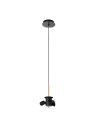 View MDC Lampa wisząca JULIETTE W czarny mat, drewniany naturalny 3xE27 (abażur zamawiany osobno) 450239101