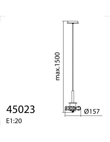 MDC Lampa wisząca JULIETTE W czarny mat, drewniany naturalny 3xE27 (abażur zamawiany osobno) 450239101 - product 2