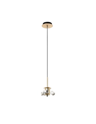 MDC Lampa wisząca JULIETTE mosiądz mat, czarny mat 3xE27 (abażur zamawiany osobno) 580636201
