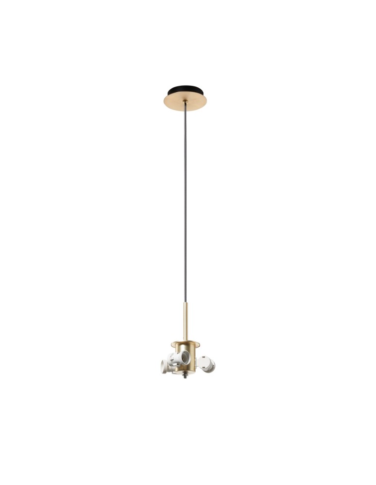 MDC Lampa wisząca JULIETTE mosiądz mat, czarny mat 3xE27 (abażur zamawiany osobno) 580636201