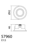 MDC Lampa podtynkowa BENZ czarny mat 1xGU10 ø92mm ruchoma bez oprawki 579609101