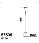 MDC Lampa podłogowa ZENIT S mosiądz mat LED 30+10W 3000K ściemnialna 575066120