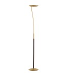MDC Lampa podłogowa ZENIT S WOOD mosiądz mat, orzech LED 30+10W 3000K ściemnialna 450096102