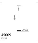 MDC Lampa podłogowa ZENIT S WOOD mosiądz mat, orzech LED 30+10W 3000K ściemnialna 450096102