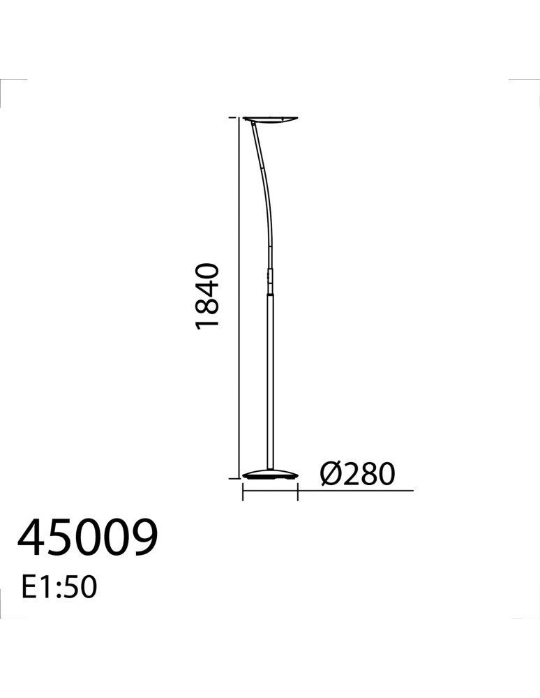 MDC Lampa podłogowa ZENIT S WOOD mosiądz mat, orzech LED 30+10W 3000K ściemnialna 450096102