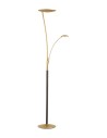 View MDC Lampa podłogowa ZENIT WOOD mosiądz mat, orzech LED 30W+10W+7W 3000K ściemnialna 450086102