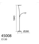 MDC Lampa podłogowa ZENIT WOOD mosiądz mat, orzech LED 30W+10W+7W 3000K ściemnialna 450086102