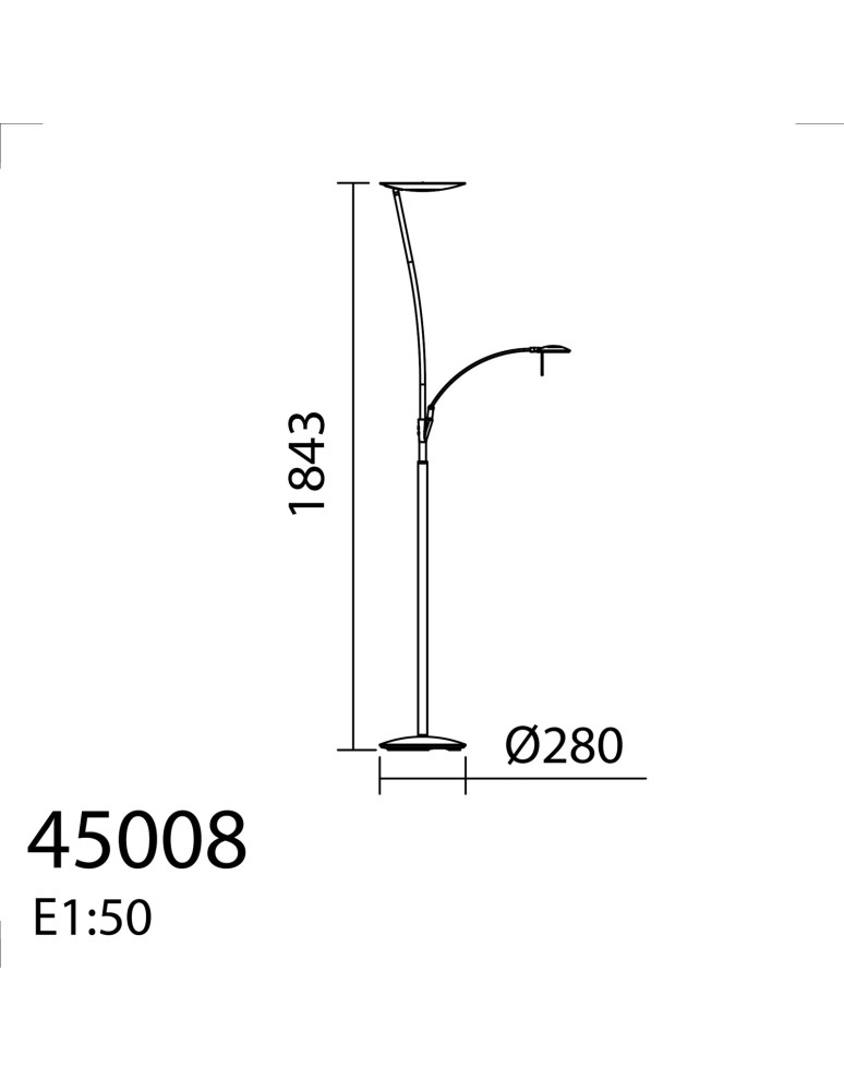 MDC Lampa podłogowa ZENIT WOOD mosiądz mat, orzech LED 30W+10W+7W 3000K ściemnialna 450086102