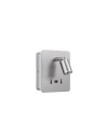 View MDC Lampa ścienna ROMEA nikiel mat LED 3W+5W 3000K + USB A, 2x włącznik 577213602