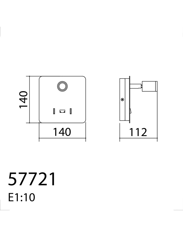 MDC Lampa ścienna ROMEA nikiel mat LED 3W+5W 3000K + USB A, 2x włącznik 577213602