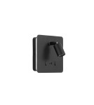 MDC Lampa ścienna ROMEA czarny mat LED 3W+5W 3000K + USB A, 2x włącznik 577219102