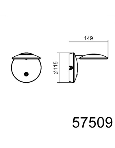 MDC Lampa ścienna ZENIT nikiel czarny matowy LED 7W 3000K ściemnialna z włącznikiem 575099302 - product 2