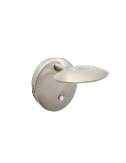 MDC Lampa ścienna ZENIT nikiel mat LED 7W 3000K ściemnialna z włącznikiem 575099702