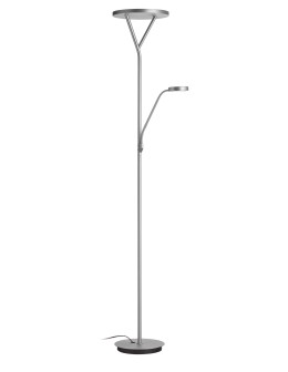 MDC Lampa podłogowa PLANA nikiel mat 40W+6W ściemnialna 589703602
